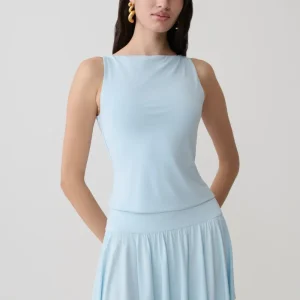 Nicolette Sleeveless Tank Top - Pale Blue
