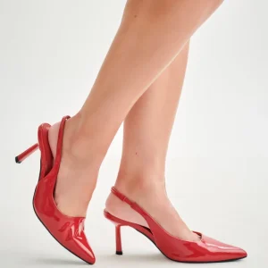 Dasha Patent Sling Back Heels - Red