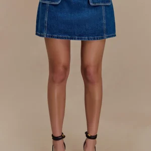 Rosalyn Mini Denim Skort - Dark Blue