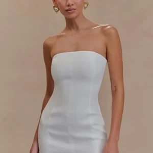 Maci Crepe Mini Dress - White