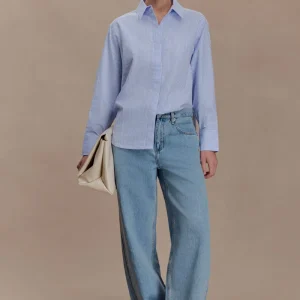 Hansen Oversized Shirt - Blue Pinstripe