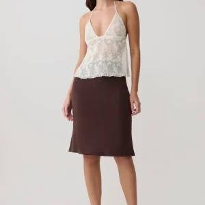 Greer Knee Length Skirt - Espresso