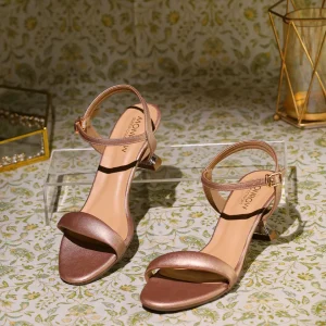 Angela  Rose Gold Kitten Heels